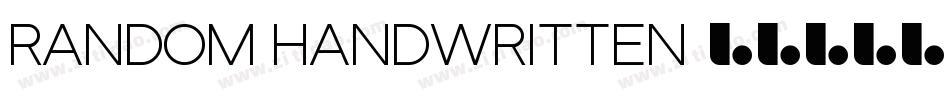 Random Handwritten字体转换